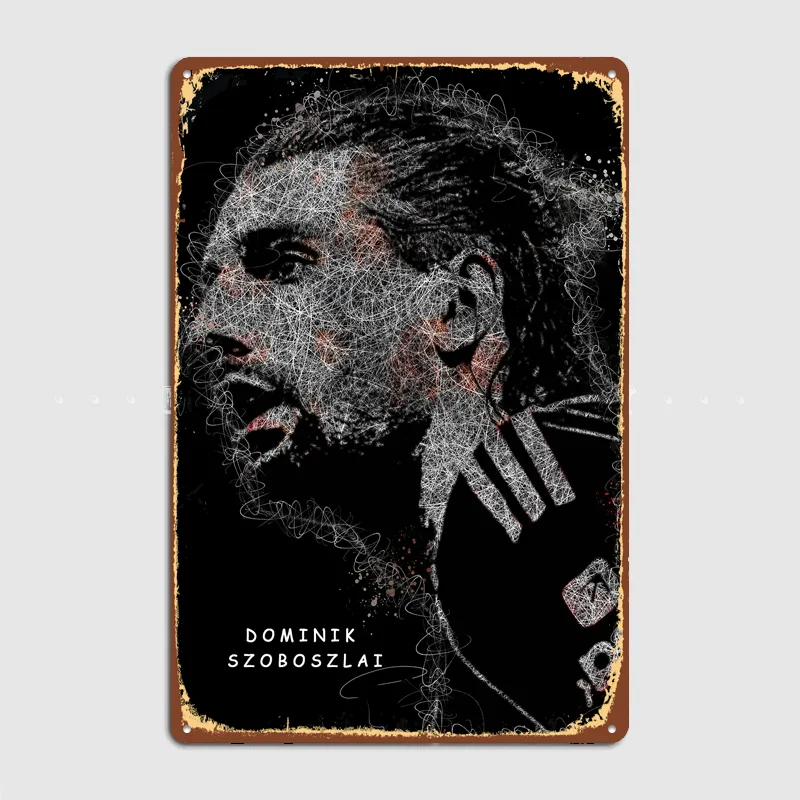 Dominik Szoboszlai Football Player Poster Metal Posters Living Sign Indoor Outdoor Room Decoration Home Bar Decor Wall Decor
