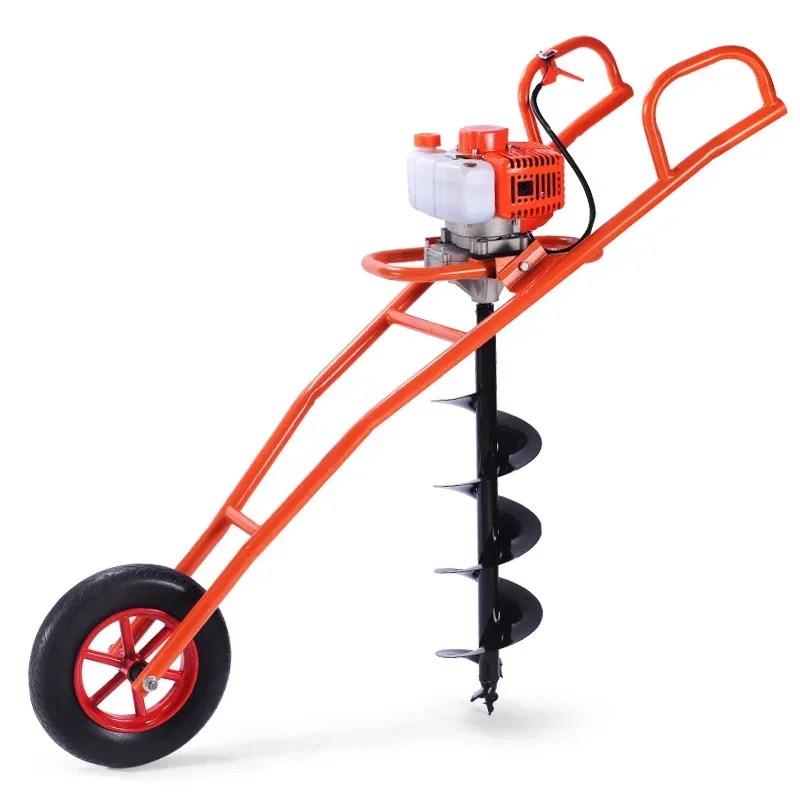 298CC Earth Auger Agricultural Hole Digging Machine Two-Stroke Gasoline Ground Drill Garden Tool Machine