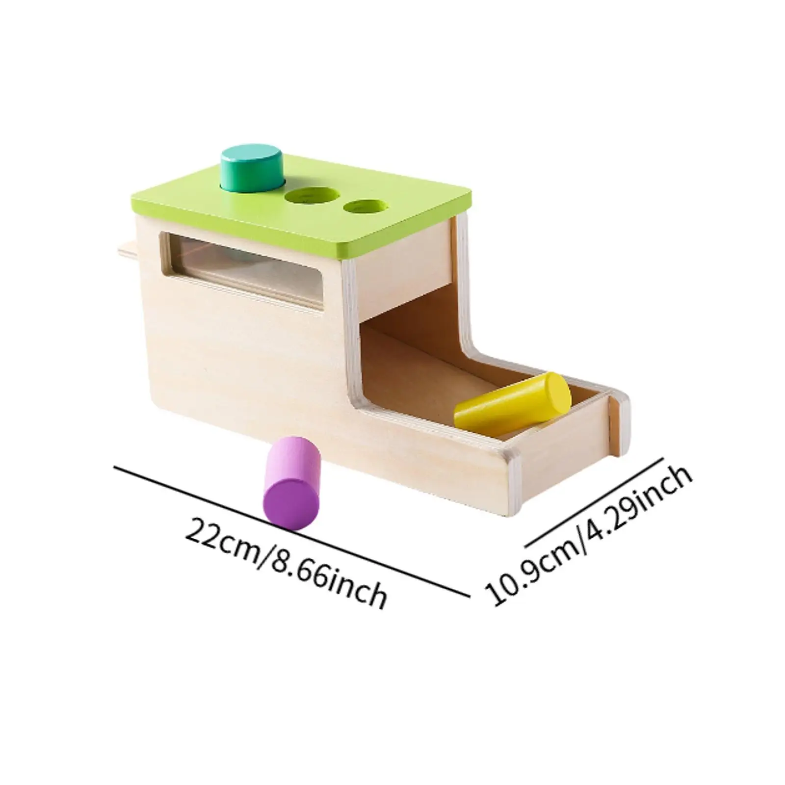 Object Permanence Box with Tray Matching Box Color Shape Sorting Montessori Toy for 2+ Year Old