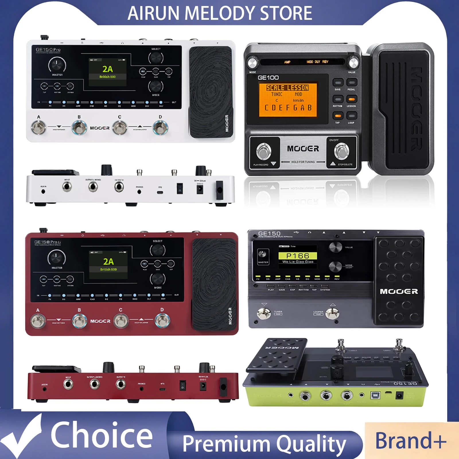 MOOER Pedal de guitarra multiefectos GE150 Pro/Pro Li/GE100/GE150/GE200 guitarra eléctrica efecto integral multifuncional