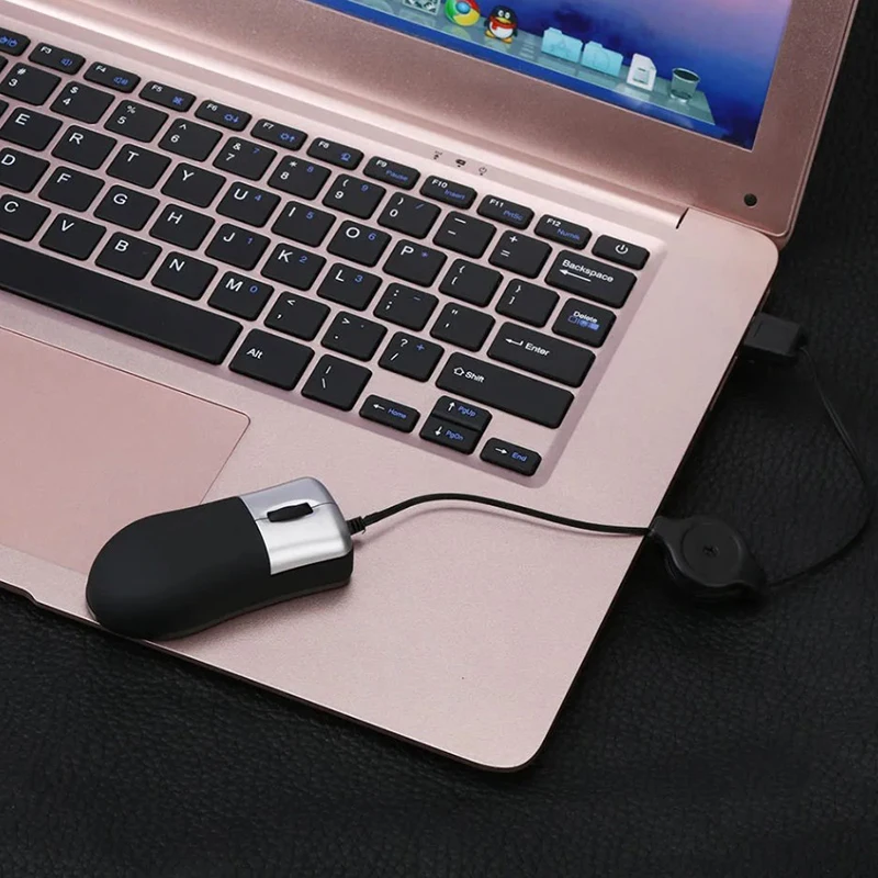 Draagbare Mini Game Muis Intrekbare Usb Optische Scroll Wheel Bedrade Muis Ergonomisch Voor Laptop Notebook Pc Computer Gaming Muizen