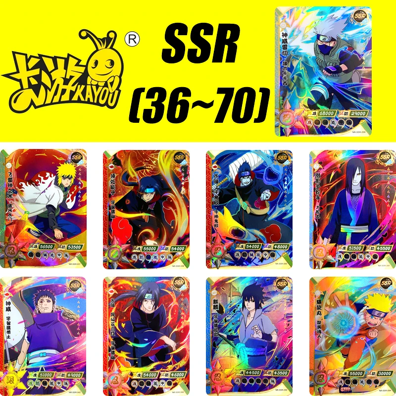 

Kayou SSR Card 36~70 Series Naruto Uchiha Itachi Uchiha Obito Christmas Birthday Gift Rare Bronzing Game Toys Collection Card