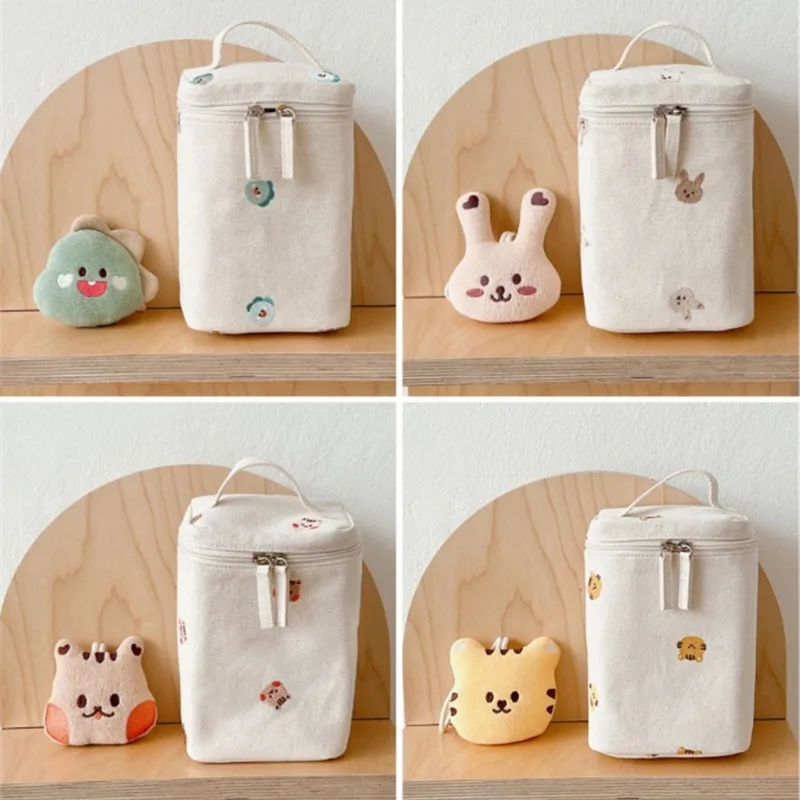 Multifunctional Thermal Insulation Lunch Box Food Storage Bags Waterproof Bear Embroidery Mother Mommy Bag Baby Diaper Nappy Bag