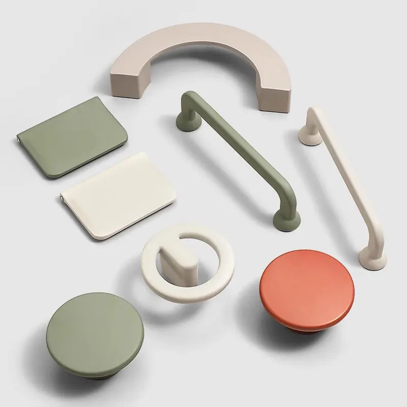 1 PC Modern Simple Colorful Cabinet Handles Home Decor Wardrobe Pulls for Children\'s Room Zinc Alloy Dresser Cupboard Door knobs