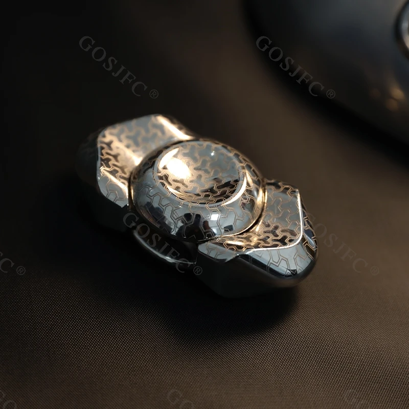 Pauwenveer Twee bladeren Fidget Spinner Vingertop Gyro Volwassenen Stress Relief Speelgoed Metaal Titanium Legering Fidgeting speelgoed