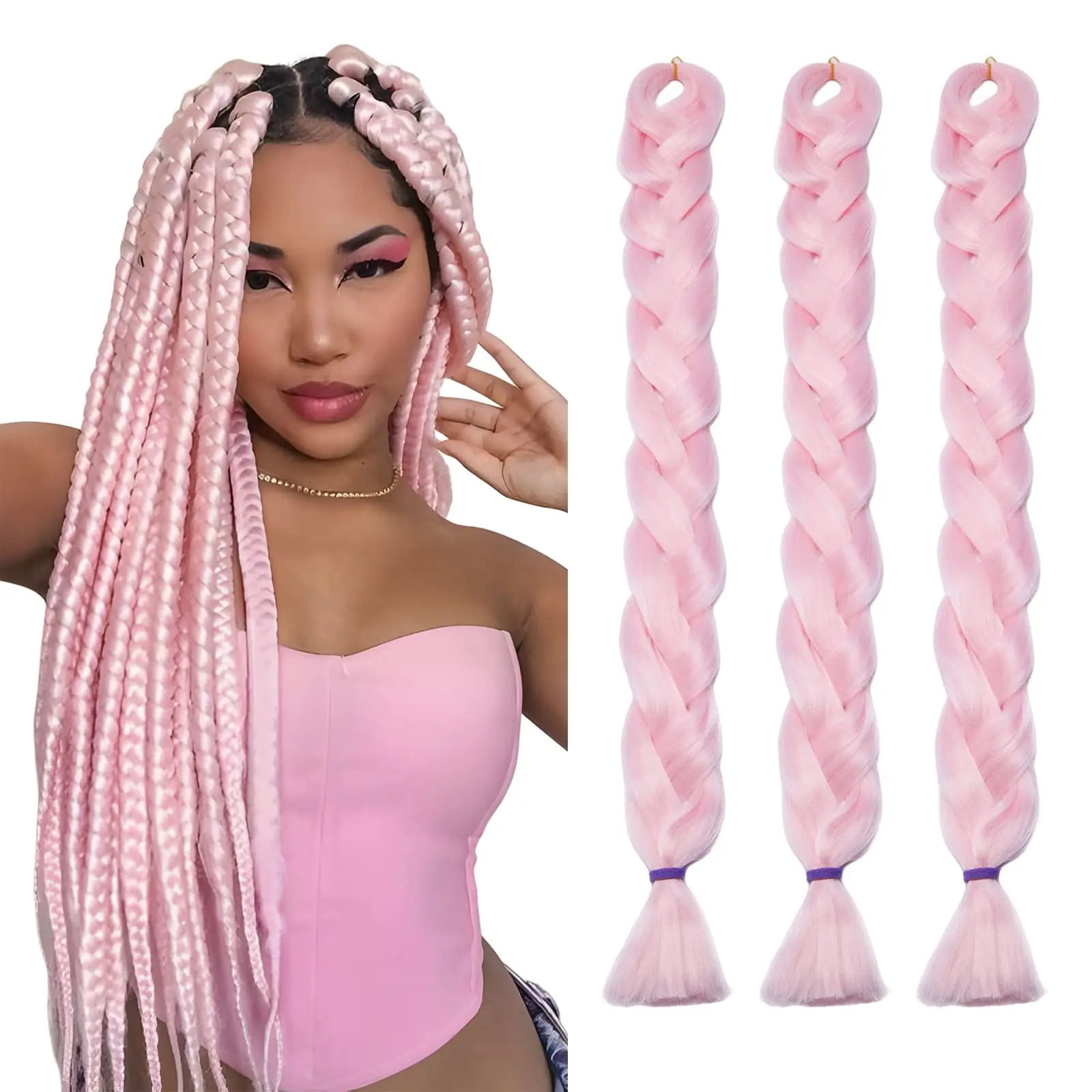 

41“ 165g Jumbo Braid Hair for Box Braids Crochet Hair Long Synthetic Braiding Hair Extensions High Temperature Crochet Braids