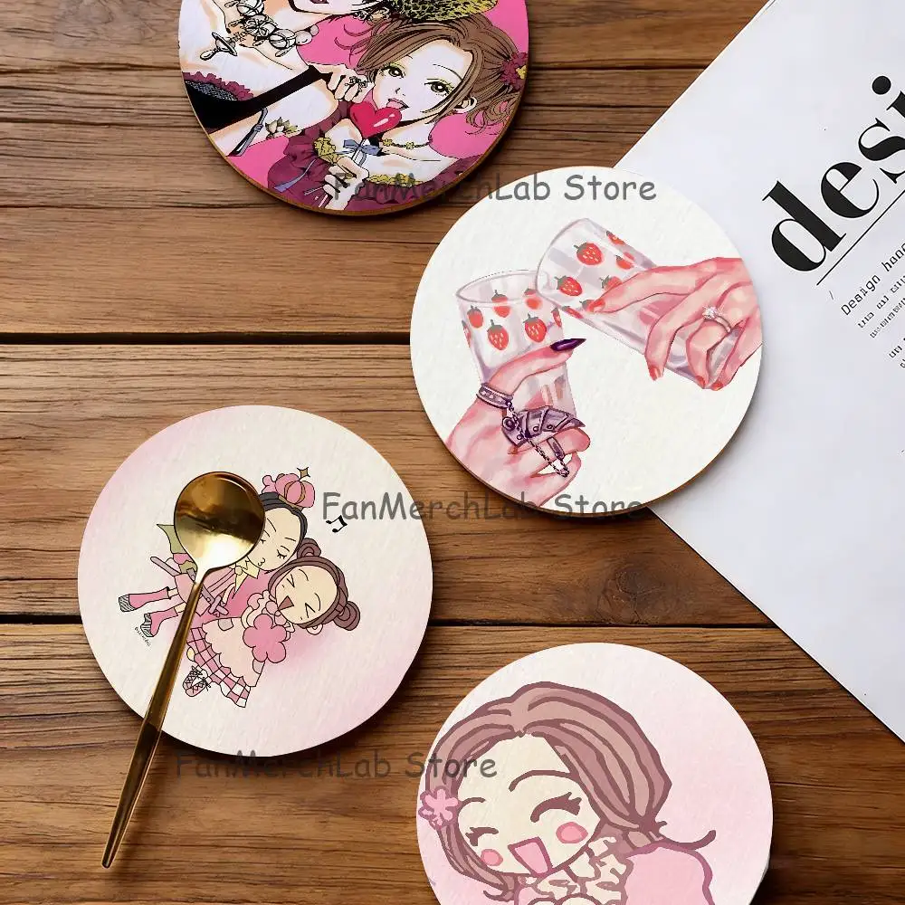 

Anime Peripheral N-Nana Round Coaster Non-slip table mat Insulated Coasters Kitchen Dining Room Tabletop Decor