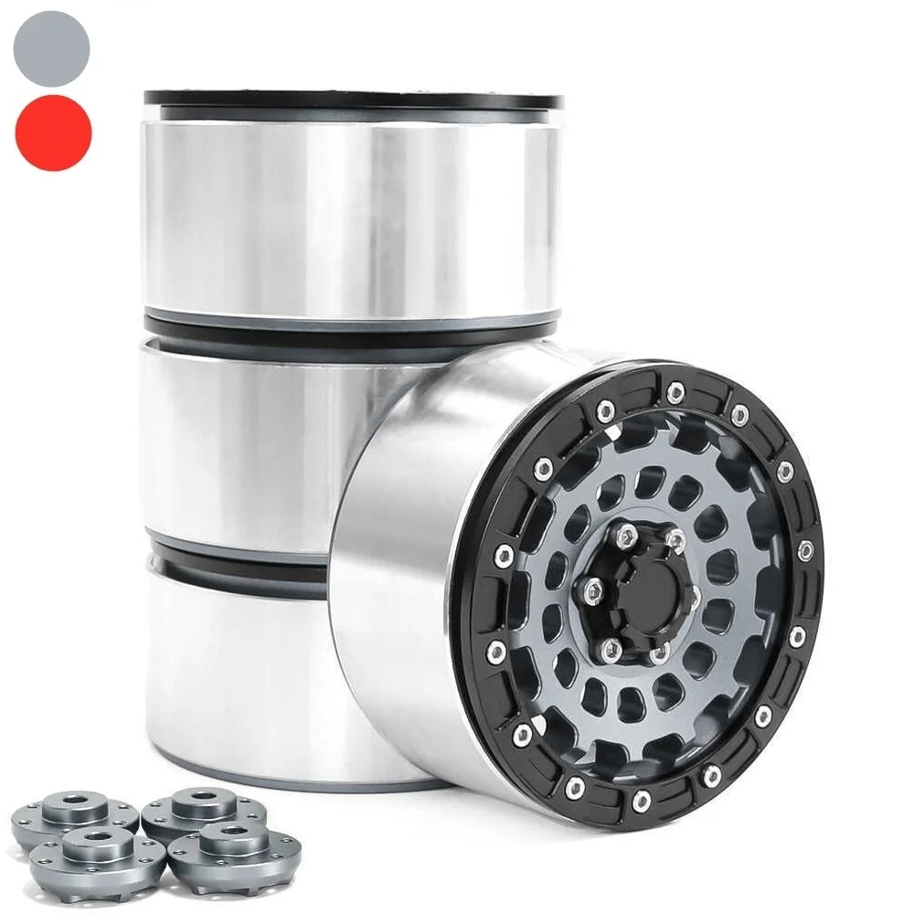 

4pcs 2.6" Metal Beadlock Wheel Rim Wheel Hub 12mm 17mm Hex for 1/8 1/10 RC Crawler Car Axial SCX10 Wraith RR10 Capra TRX4 YK4082