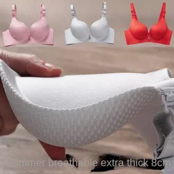 8cm Push Up Seamless Steel Ring Bra for AA Cup Ultra Thick Padded Non Slip Bralette Natural Curve Enhancer for Small Bust