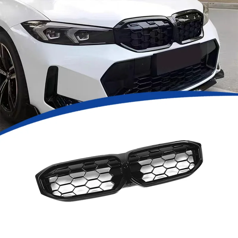 

For BMW Series 3 G20/2023-2024 Meteor Style Grille Racing Grills Body Kit OEM Replacement Full Gloss Black & Semi Silver