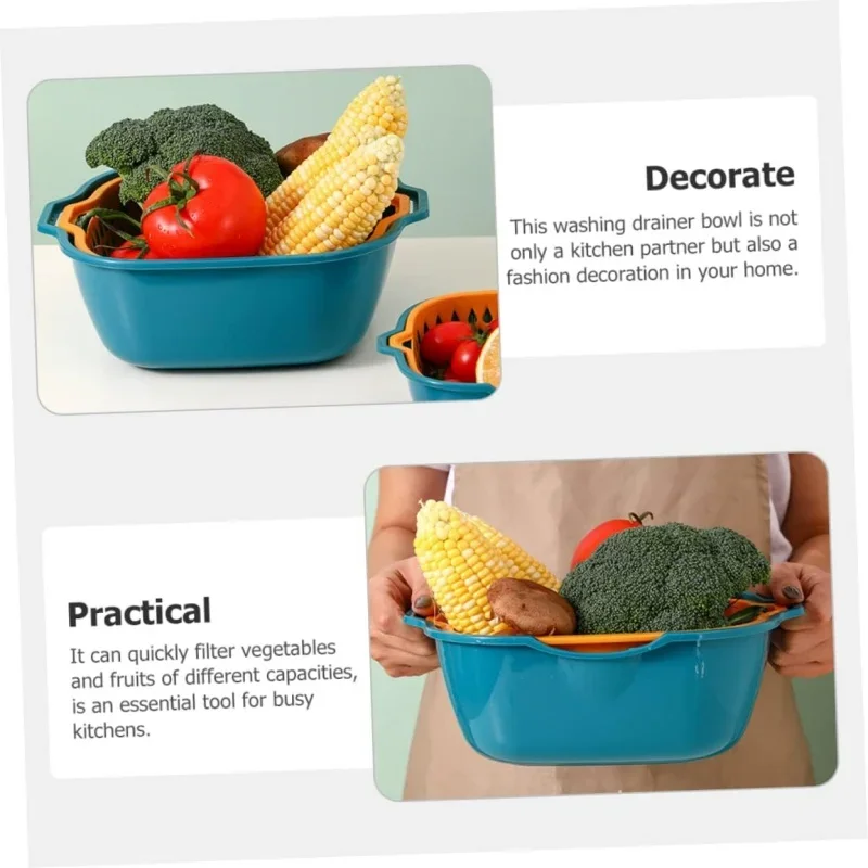 Reusable Kitchen Sink Vegetable Drainer Fruit Basket for Fruit Washing Plastic Basin Vegetable Washing Basin Drain Basket Basin view 5