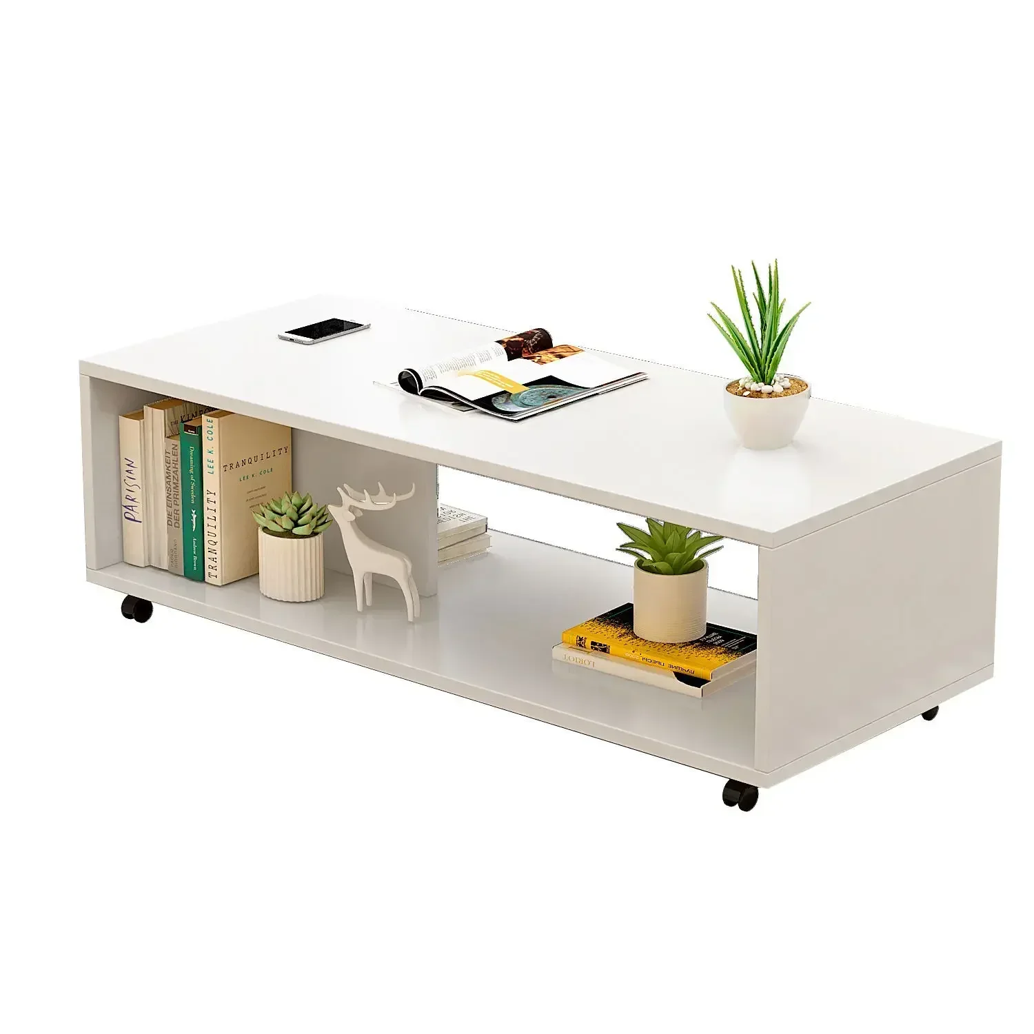 New 100*40cm Special Offer Coffee Table Side Table Portable Simple Small Coffee  White Mode