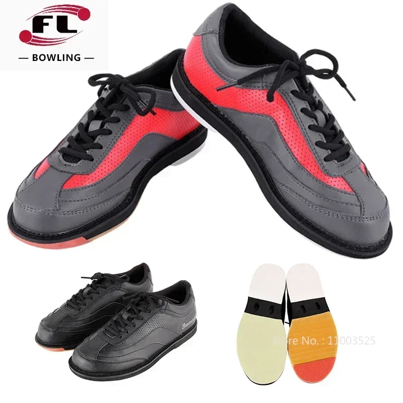 Big Size 46 Professional Mens Breathable Bowling Shoes Women Leather Bowling Shoes Wearable Cushioning Sports Alley