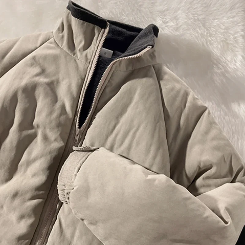 Japan Standing Collar Padded Jacket Vintage Cityboy Men's Plush