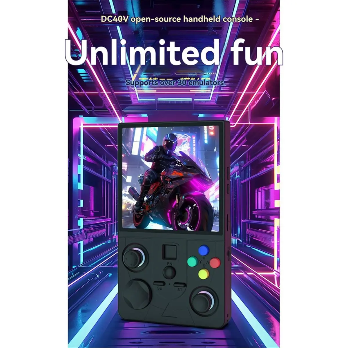 OKgood DC40V Handheld Game Console 4.0inch IPS Screen Open Source Linux WiFi GamePad 128G Supports 30+ Emulators B