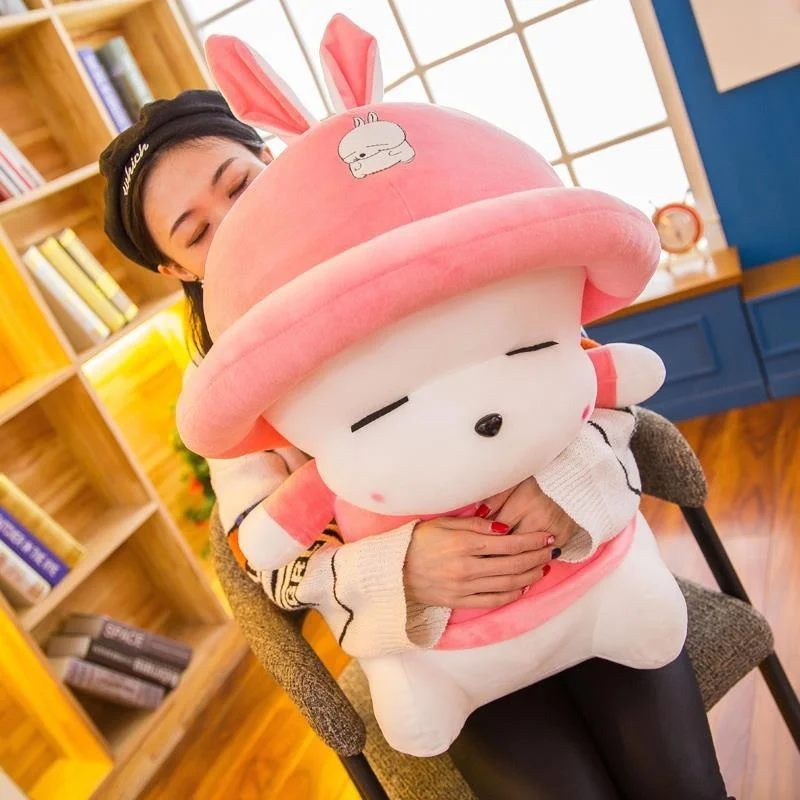 Boneco de Pelúcia Grande Coelho Rabble para Casais, Presente de Aniversário Fofo para Crianças, Bichinho de Pelúcia Macio e Abraçável, Boneca para Meninas