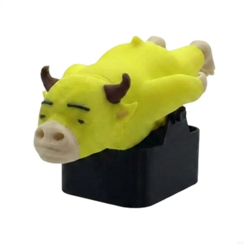 Cartoon Cow Water Habitat Decoration with Bright Contrasting and a Rectangular Display Base for Arrangements with Plant and B03E