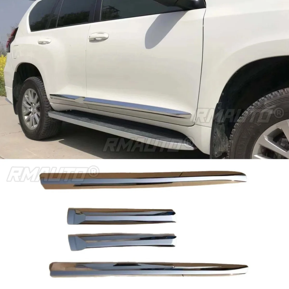 

For Toyota Prado 2018 Car Side Skirt Lip Spoiler Extension Diffuser Guard Car Side Skirt Splitter Apron Car Accessories