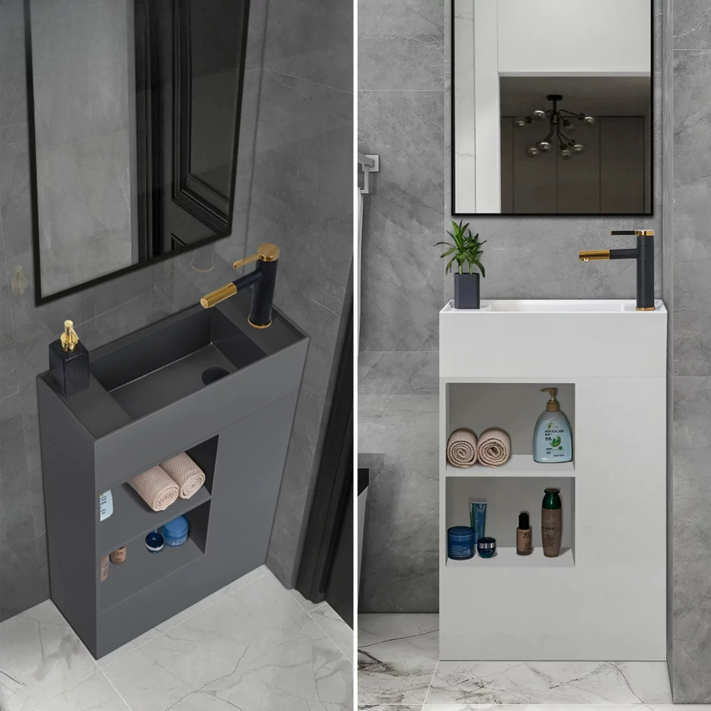 

Очень узкая и длинная раковина, интегрированная ванная комната с умывальником от пола до потолка, маленький размер, угловая колонная раковина