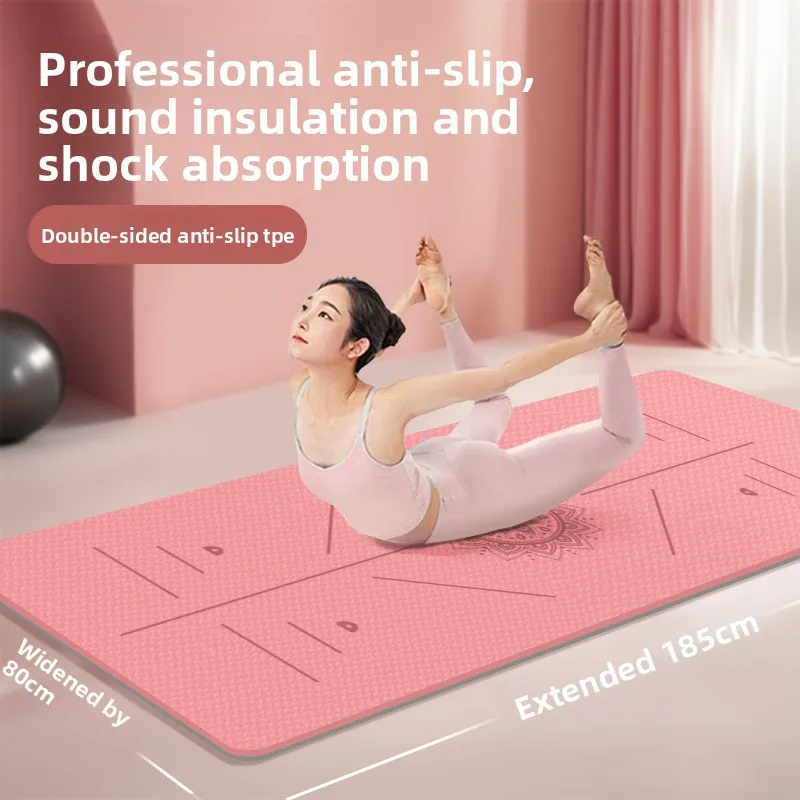 Professional Non Slip Thick Wide TPE Yoga Mat Women Home Fitness Dance Jump Rope Mat Yoga Mat Thick Exercise Mat Yoga Mat