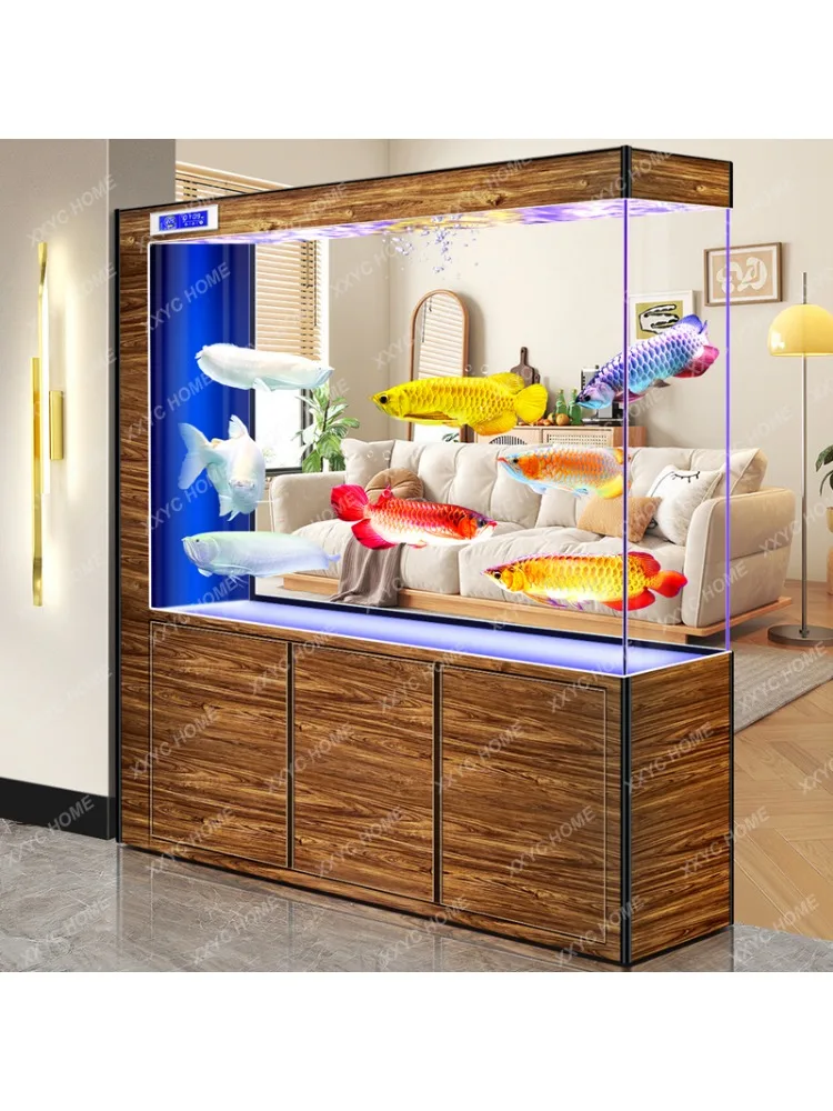 New Home Fish Globe Light Luxury Living Room Large Bottom Filter Floor Self-Circulation Ecological Filter Aquarium