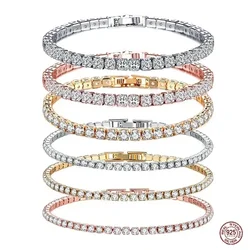Hot selling 925 sterling silver charming hip-hop zircon exquisite bracelet classic jewelry DIY New Year Christmas gift