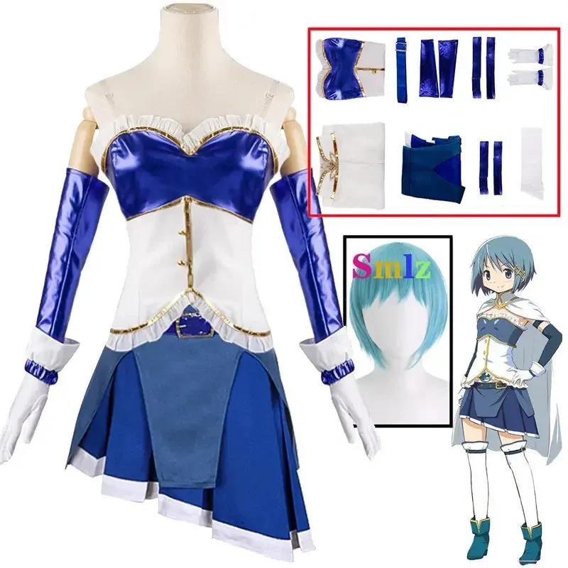 

Miki Sayaka Cosplay Anime Puella Magi Madoka Magica Costume Top Skirt Cloak Halloween Christmas Costume
