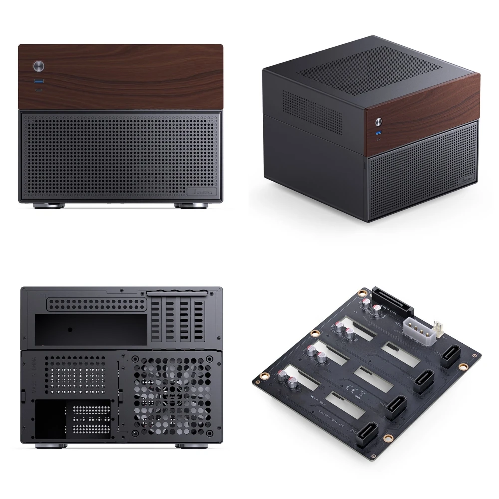 Imagem -06 - Black Nas Chassis M-atx Motherboard Sfx Power Slot Grandes Pequenas Slots Disco Rígido 120 mm x 1fan Noz Painel Decorativo Jonsbo-n4