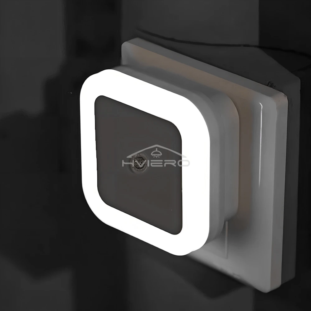 무선 센서 LED 야간 조명 EU 플러그 미니 사각형 수면등 아기 어린이 거실 침실 복도 조명 램프