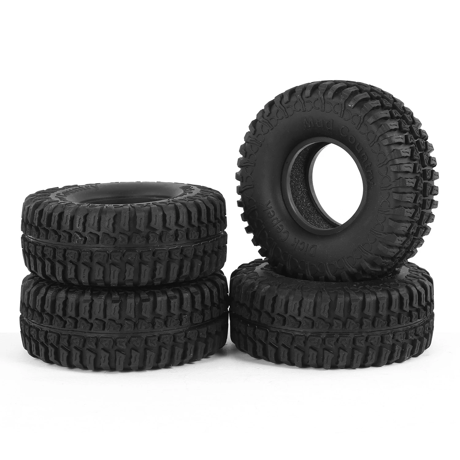 4PCS 1.9 inch Rubber Tyre Wheel Tire 100mm 105mm 110mm 115mm 122mm for 1:10 RC Rock Crawler SCX10 90046 D90 TF2 Traxxas TRX-4