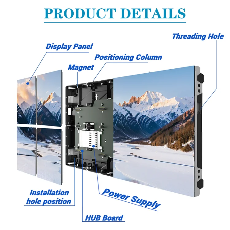 P0.93 P1.25 P1.56 100-240V 8K High Resolution IP65 Rated Indoor COB LED Display Module
