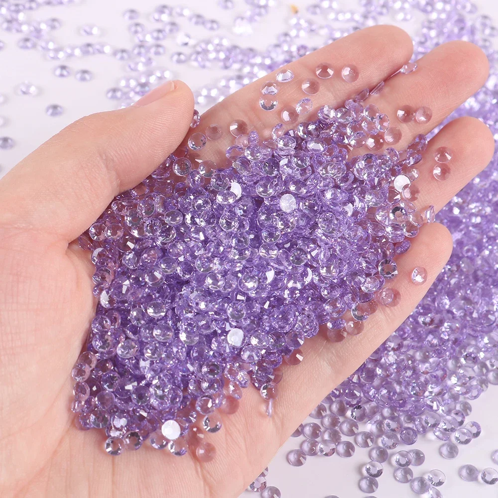 Wholesale Bulk  Transparent Bottom Glitter Resin Non Hotfix Rhinestones Flatback Strass for DIY Wedding Decorations