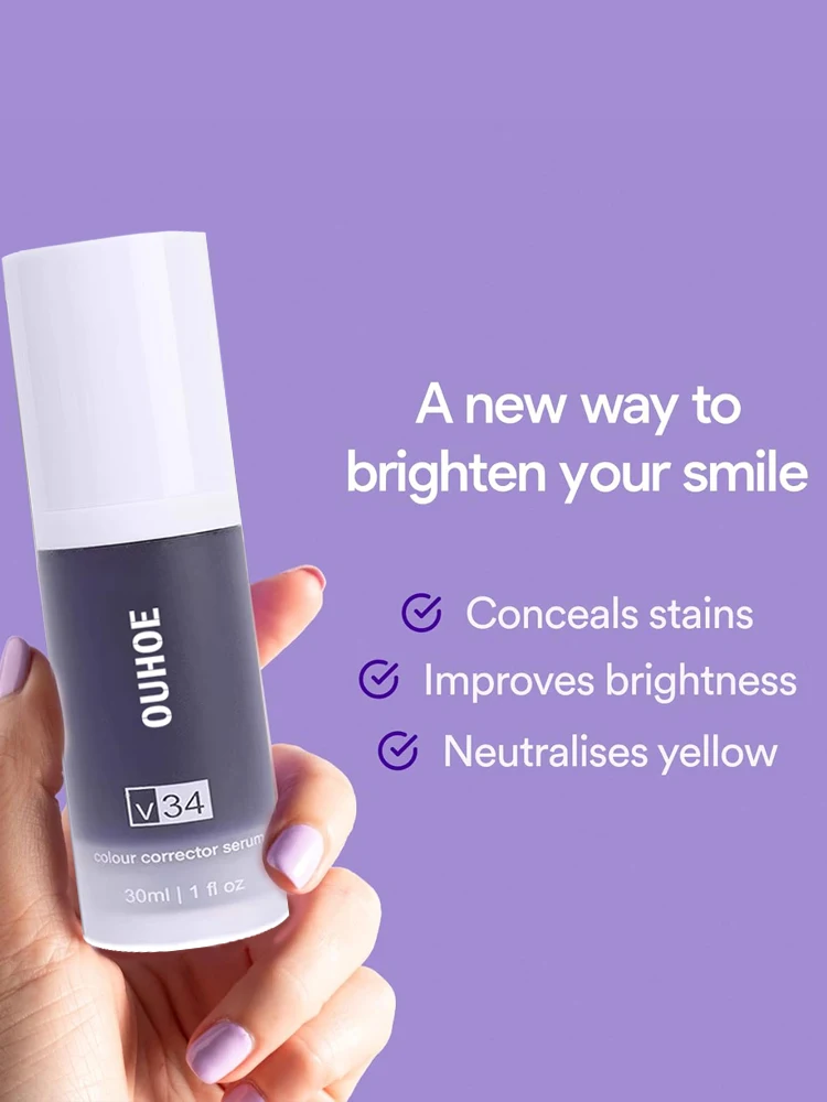 ผลิตภัณฑ์ฟอกสีฟัน ยาสีฟันสีม่วง ฟัน Brightening Essence Care Oral Stain Fresh Breath