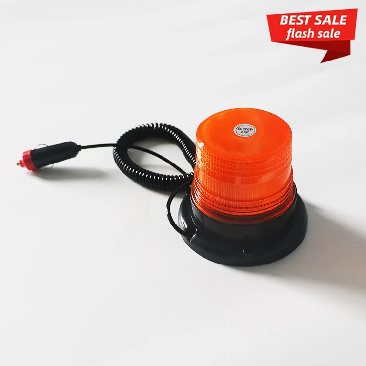 Cigarette Lighter Spring Wire 24 Beads Forklift LED Alarm Light School Bus Magnetic Explosion Signal Light DC12-80V