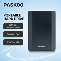 ‌PASKOO Gaming Optimized Hard Drive 250GB 500GB 1TB, High-Speed USB 3.0 HDD for PC/Mac/Laptop, Plug & Play Data Storage Device