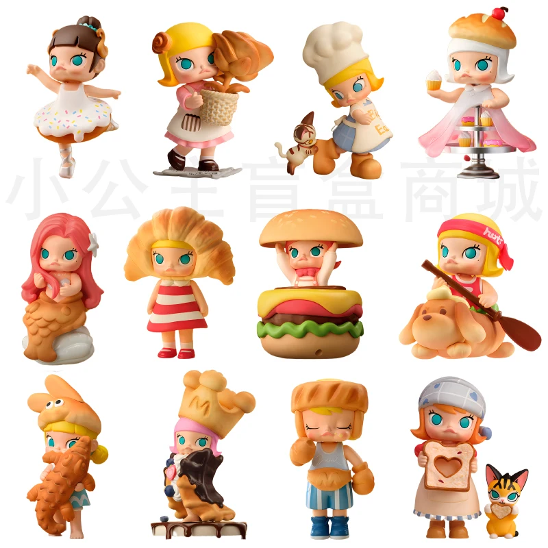 Popmart Molly Bread Head Series Blind Box Figure Baking Cute Desktop Ornament Car Decoration Surprise New Year Gift