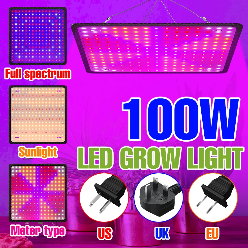 

100W LED Plant Grow Light Full Spectrum Quantum Board Greenhouse Tent Vegetable Cultivation Lamp Indoor Flower Seeds Hydroponics