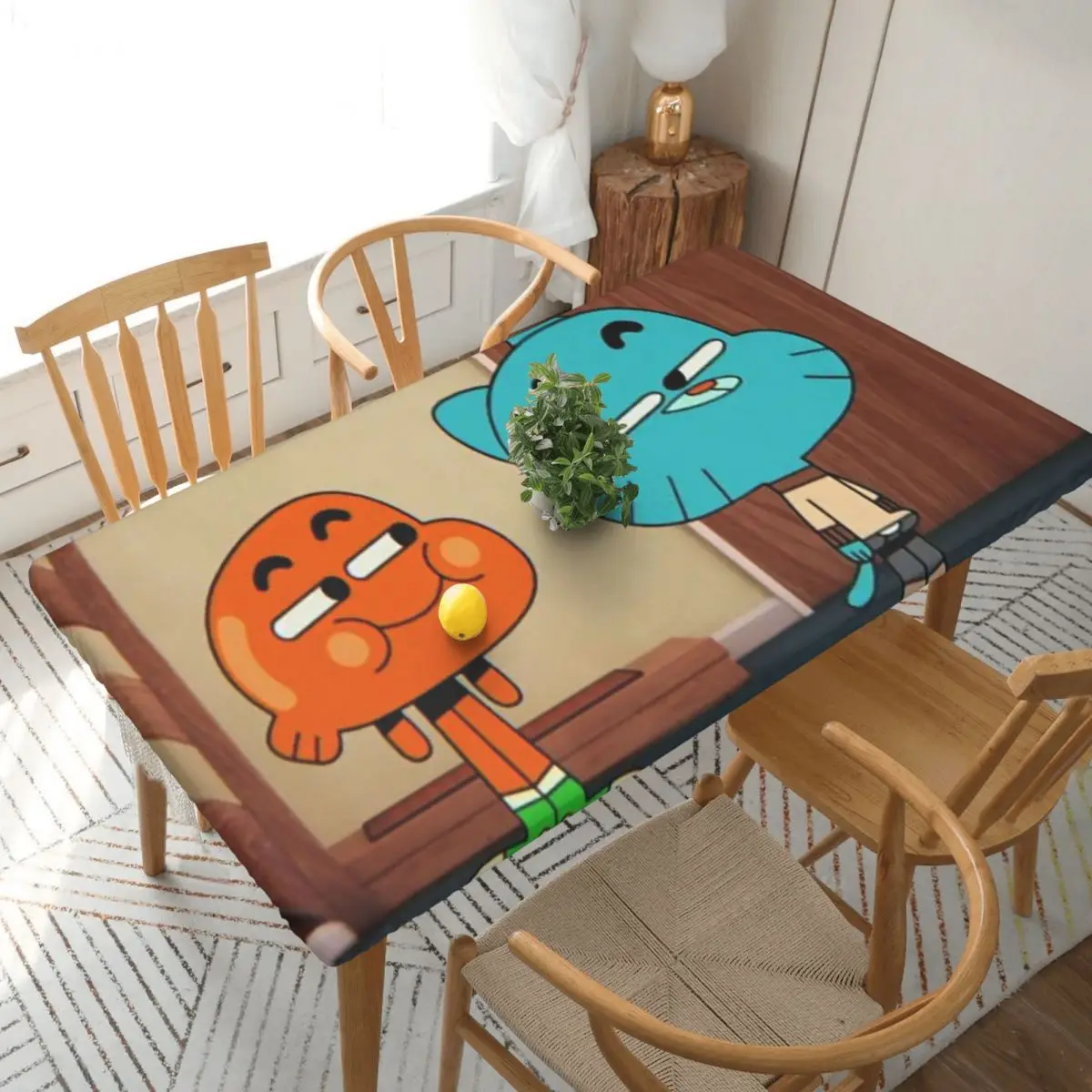 The Amazing World Of Gumball Tawog Customized Rectangular Tablecloth Oilproof Table Cover for Dining Events Table Cloth
