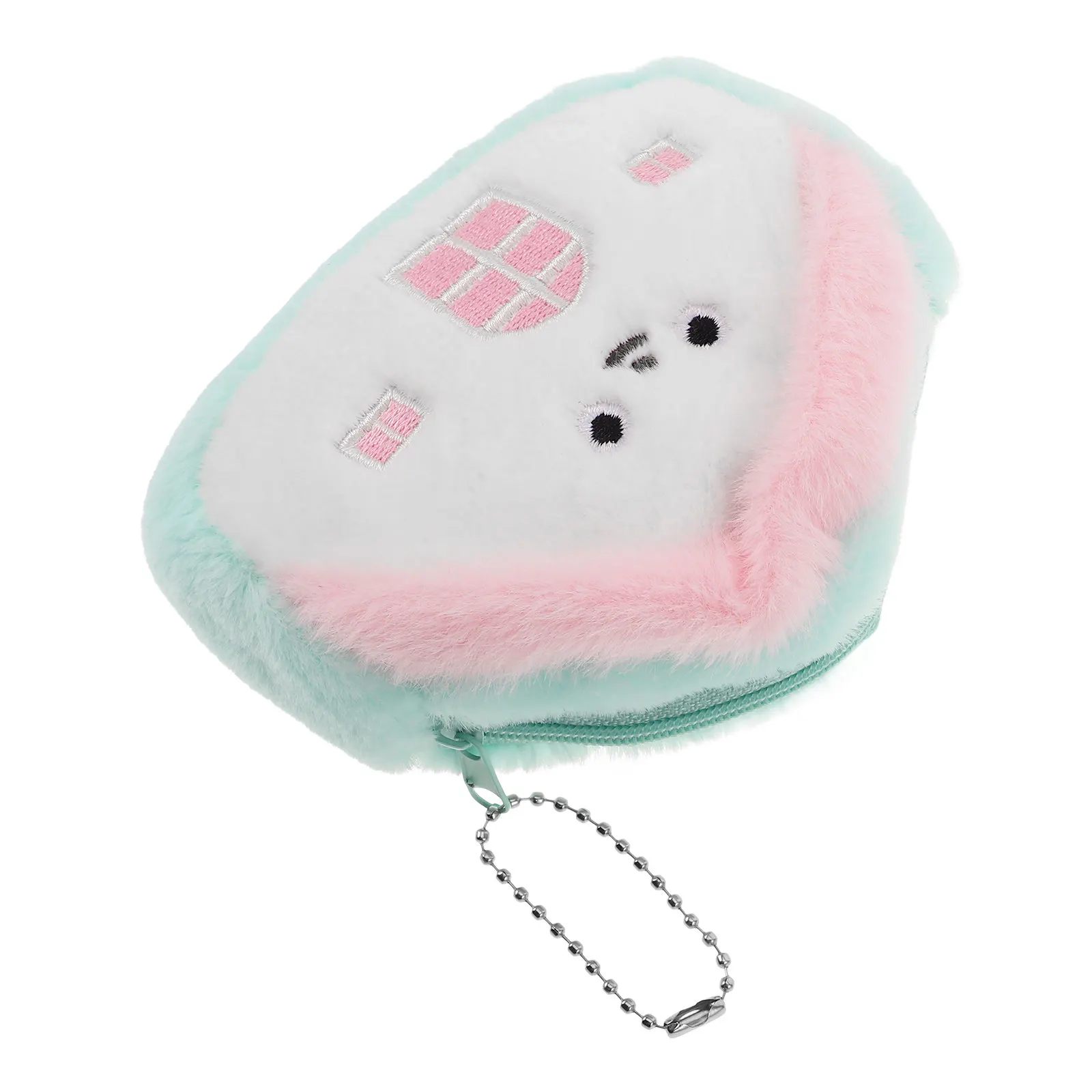 

Mini House Keychain Wallet Cute Coin Purse for Women Teen Girls Soft Touch Pouch for Change Earphones USB Cables on Keys Bag
