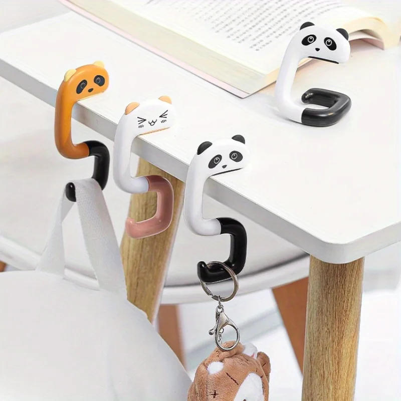 

8pcs Cute Animal Shaped Plastic Bag Hooks | Multi-Functional Desk and Wardrobe Storage Hangers for Towels, Scarves and Hats