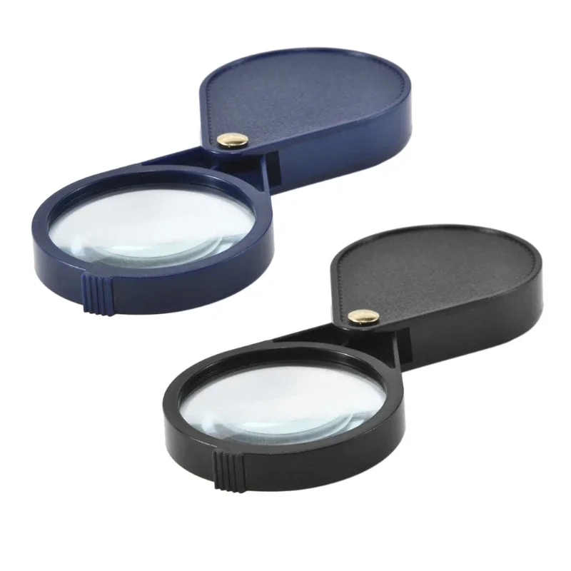 

10X Folding Pocket Magnifier 2.56''Diameter Loupe with Keychain Portable Magnifying Glass Reading Jewelry Coins Hobby Using