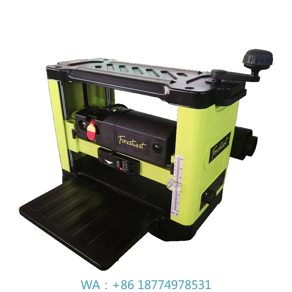 13 Inch Benchtop Wood Thickness Planer With Spiral Blade Wood Granite Table for Woodworking Material Processing Preparation
