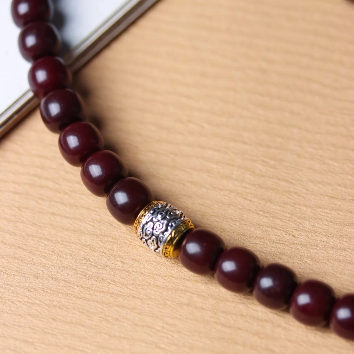 Weathered Bodhi Root Bracelet Double Loop Mala Prayer Beads for Men Women Meditation & Wrist Play Gifts