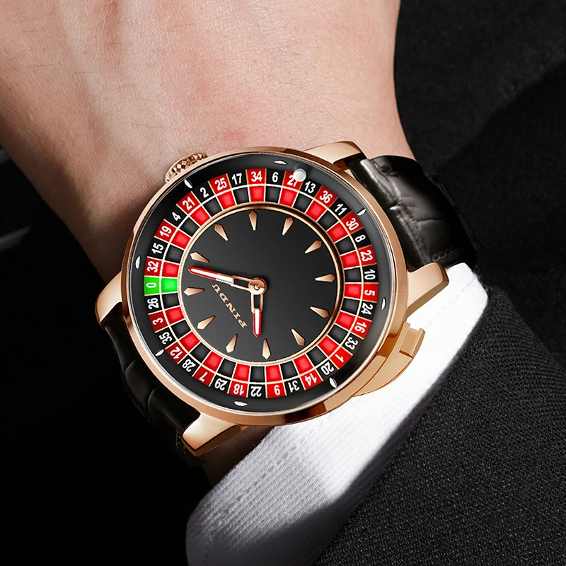 Pindu Player Gambling Series Couple Men's and Women's Watch Roulette Poker Game Fully Automatic Design Party Watch