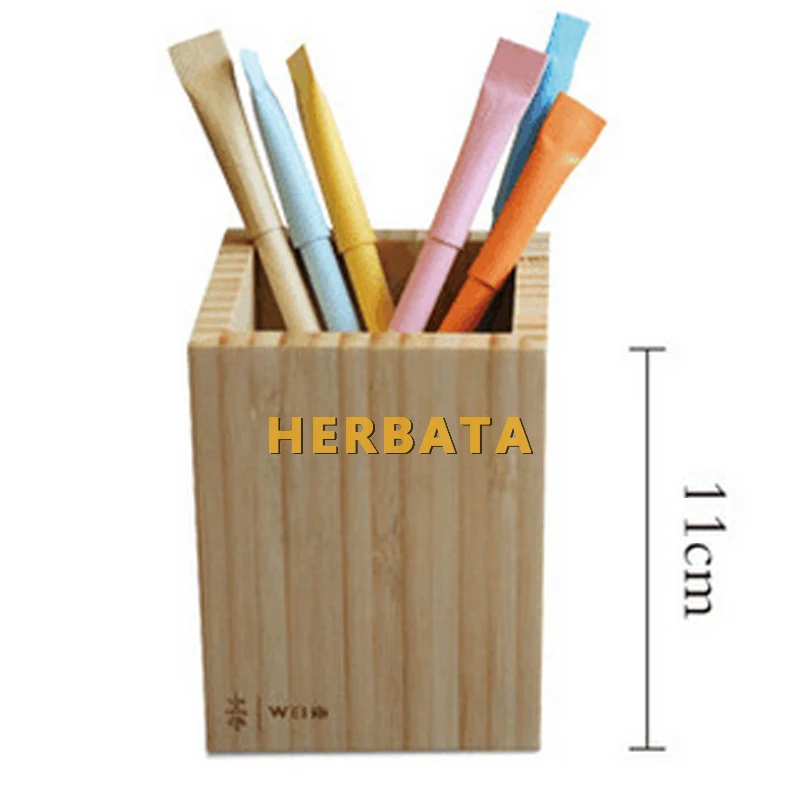 Multi-function creative Bamboo Made Desk Stationery Organizer Pen Pencil Holder Storage Box Case Square Container CL-2554