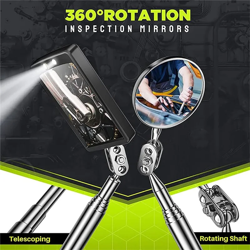 F-3C Telescoping Magnetic Pickup Tool Set-Extendable Magnet Flashlight With Inspection Mirror