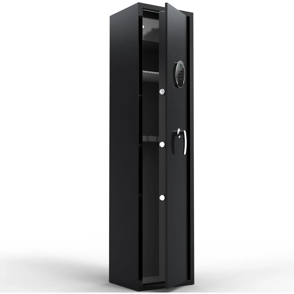 Cassaforte per pistola biometrica per impronte digitali a 5 pistole per fucili e pistole, armadio con tastiera digitale ad accesso rapido di grande capacità per impieghi gravosi