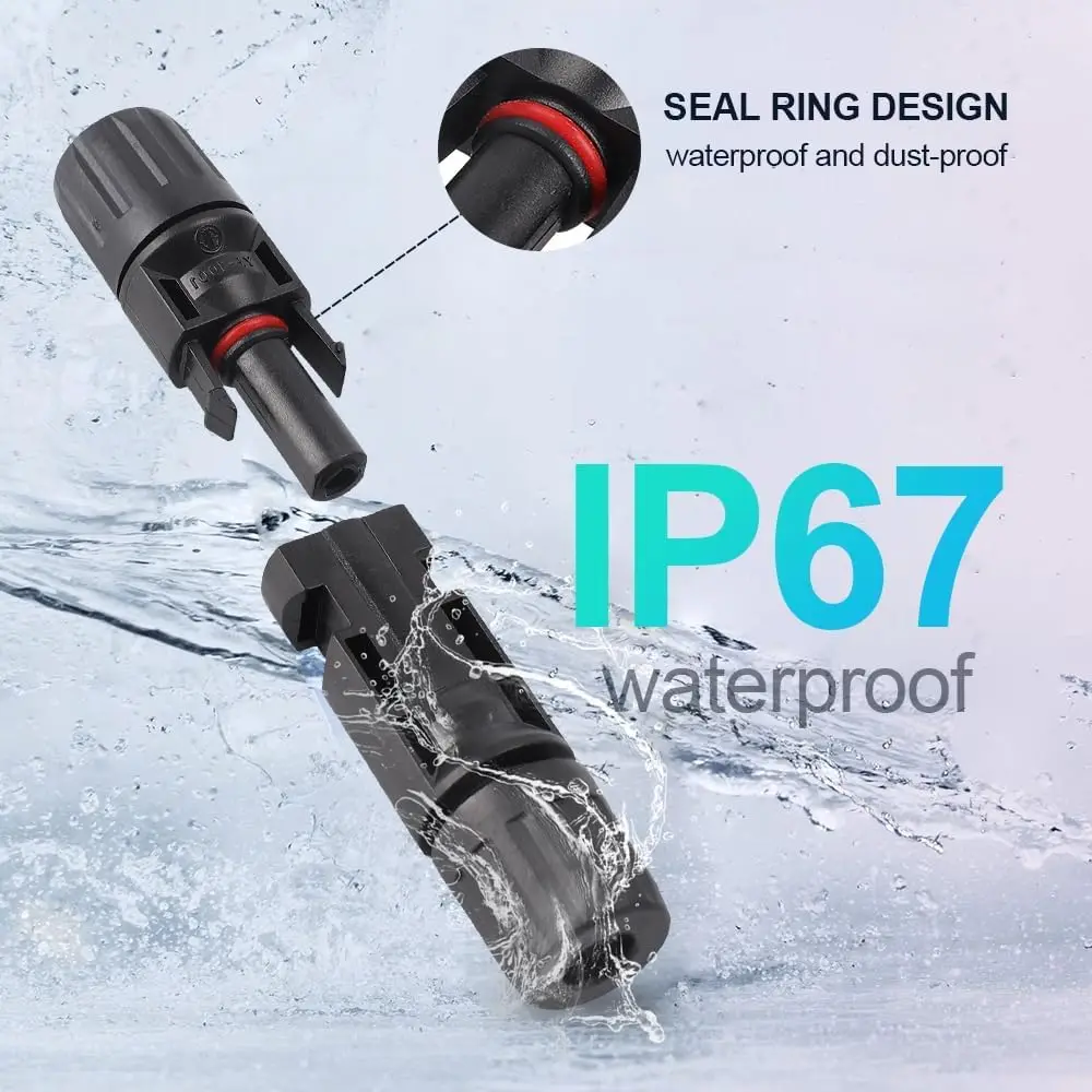 10 قطعة موصلات كابل اللوحة الشمسية ذكر/أنثى موصلات الطاقة الشمسية IP67 مقاوم للماء 1000 فولت 30A 10AWG مع مفاتيح المفك المزدوج