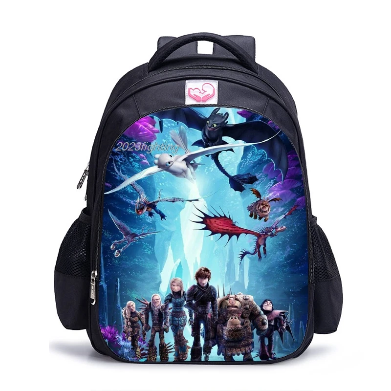 Cartoon How to Train Your Dragon School Bag for Girls Boys Orthopedic Primary Schoolbag Folded Children School Bag for Kids