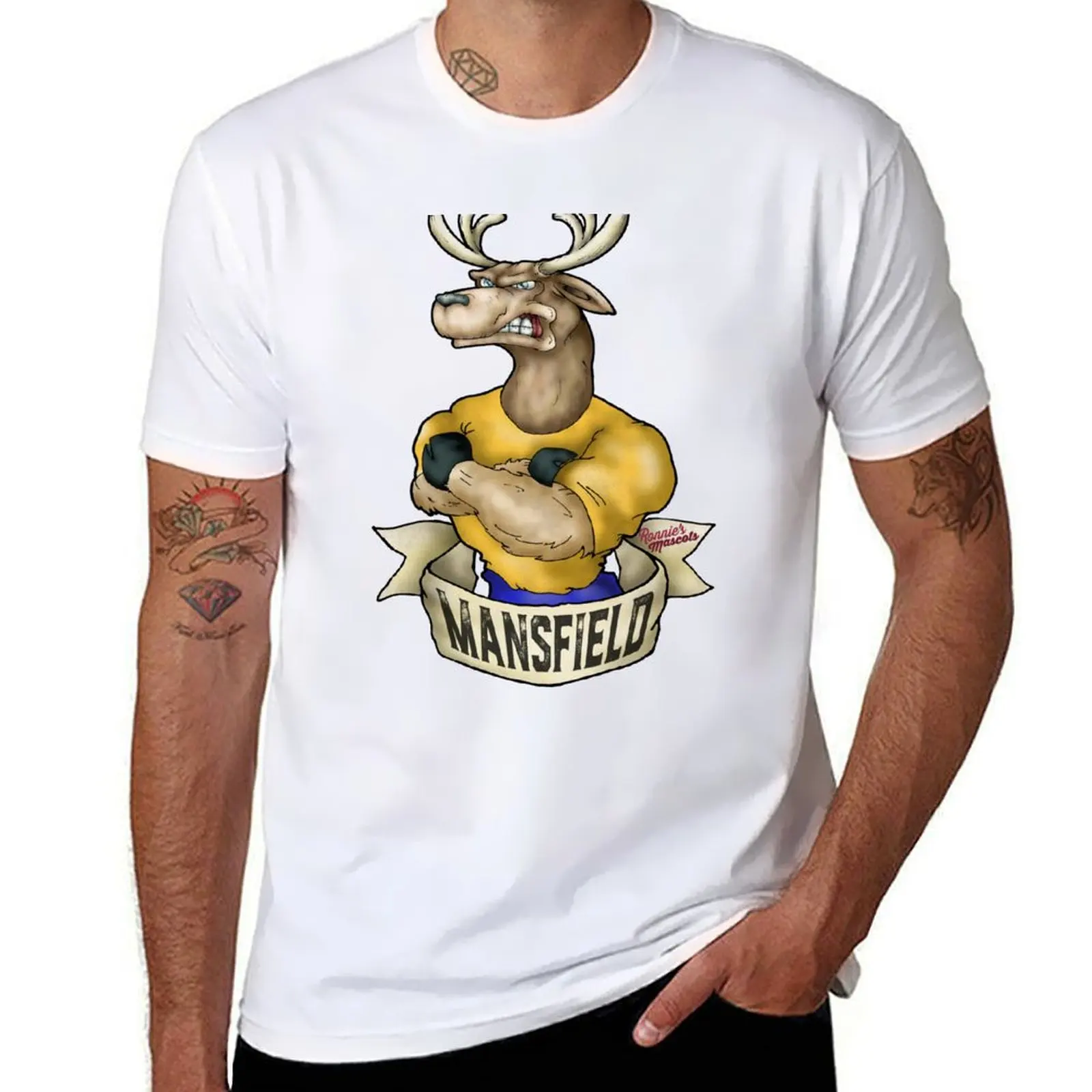

Mansfield Town Stag Mascot T-Shirt funny t shirts cotton t shirts for man slim fit T-Shirt